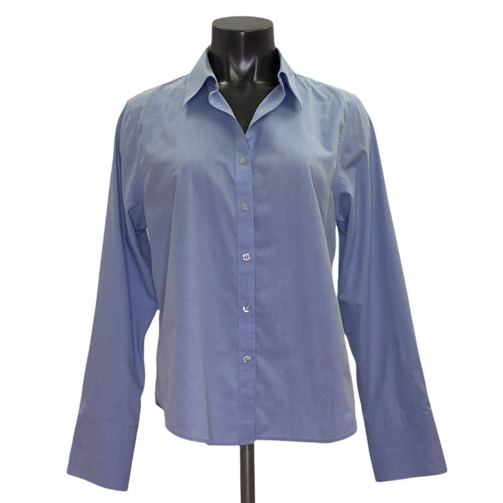 KENAR Solid Blue Long Sleeve Button Down Shirt